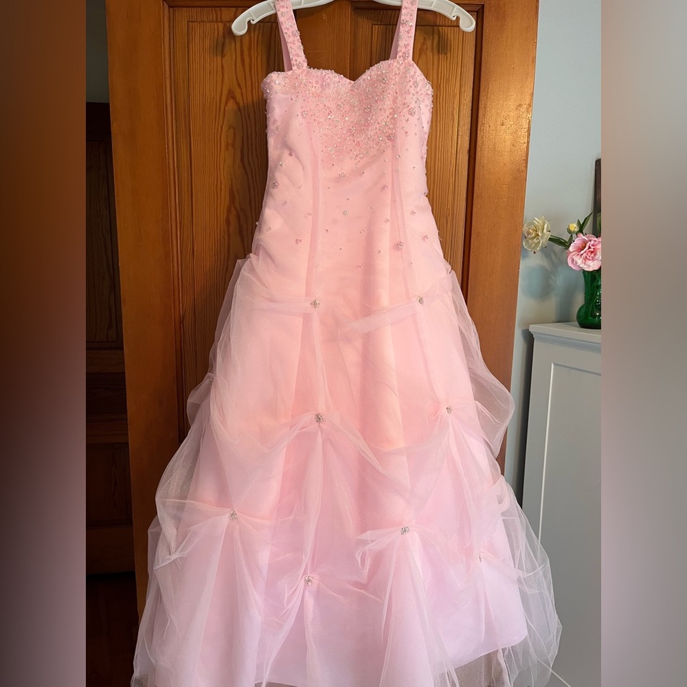 Girls size 10 Tiffany Formal Pageant Gown, worn once, in pristine condition